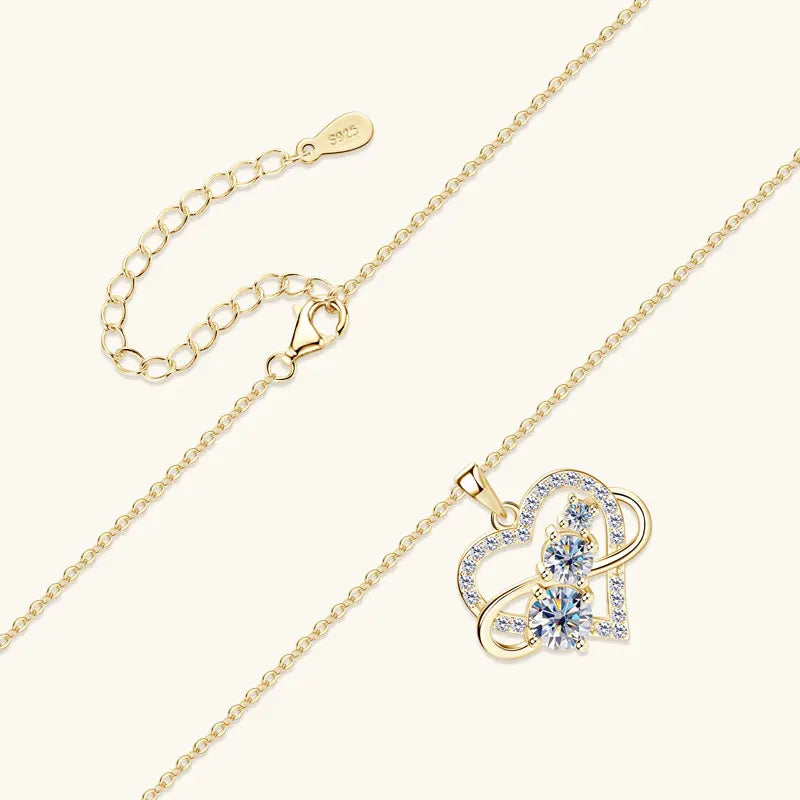 Collier Pendentif Cœur Moissanite Argent 925