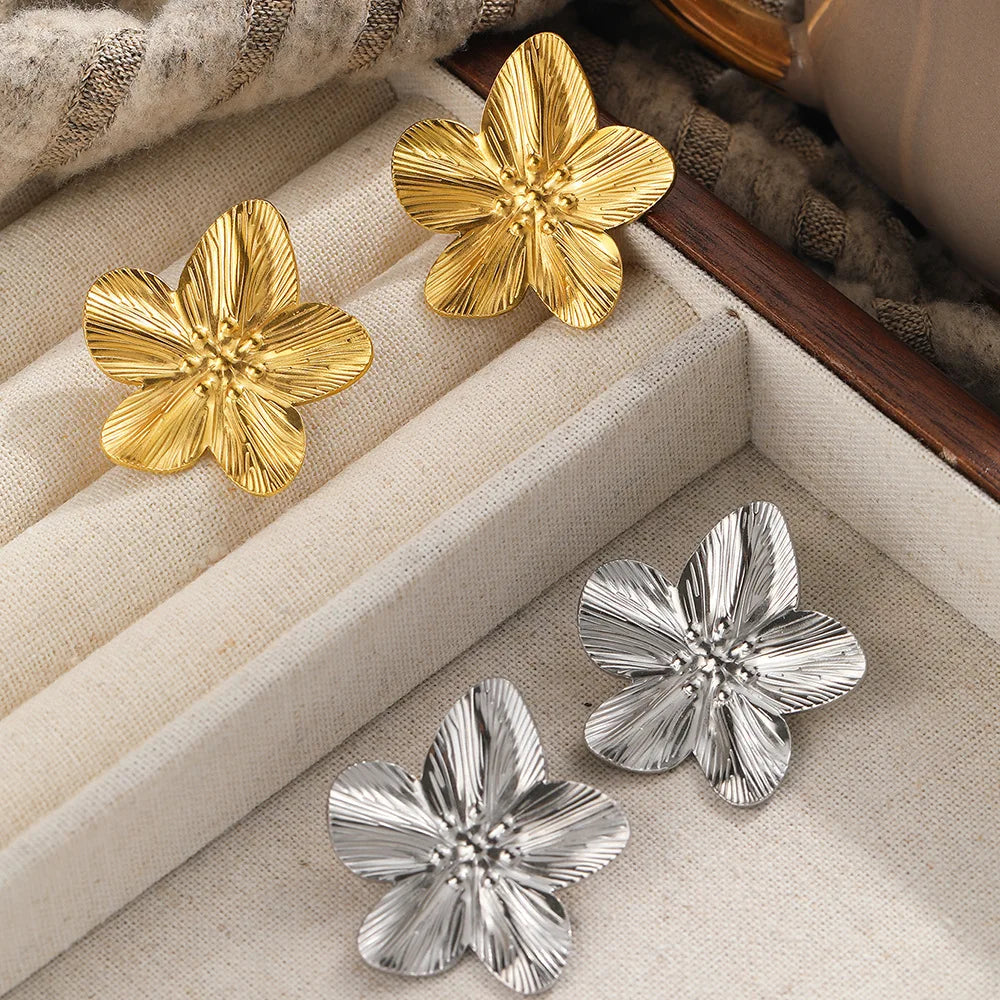 Boucles d'oreilles fleur or vintage femme - Maison Masy