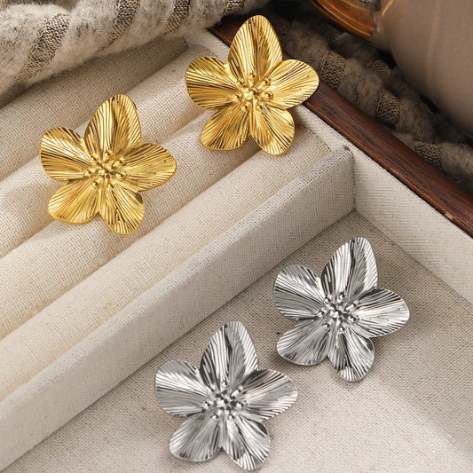 Boucles d'oreilles fleur or vintage femme - Maison Masy