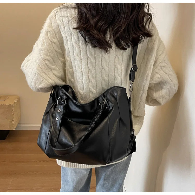 Sac Bandoulière Bicolore Grande Capacité