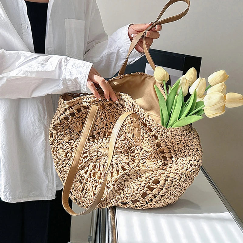 Sac de Plage Paille Rond Vacation