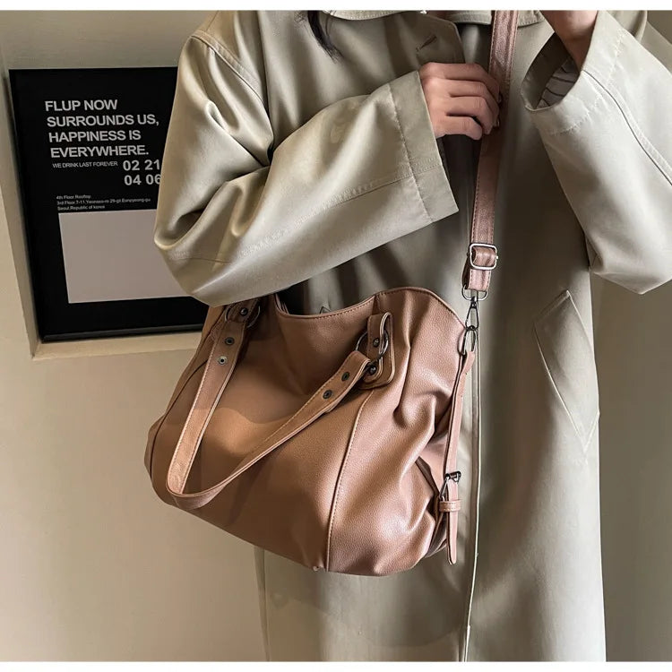 Sac Bandoulière Bicolore Grande Capacité