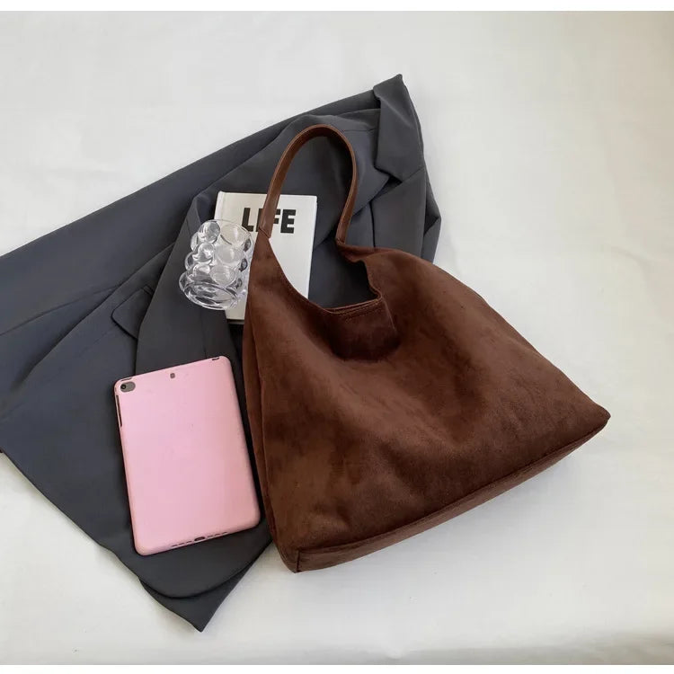 Sac Bandoulière Daim Grande Capacité
