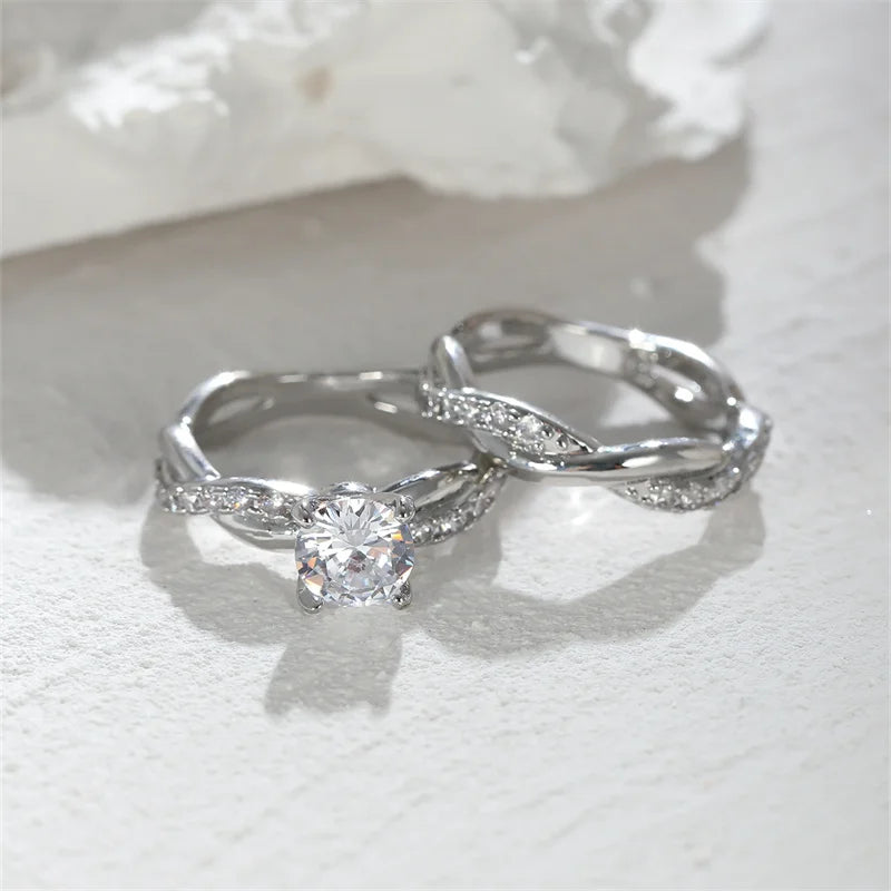 Set Bagues Mariage Zircon