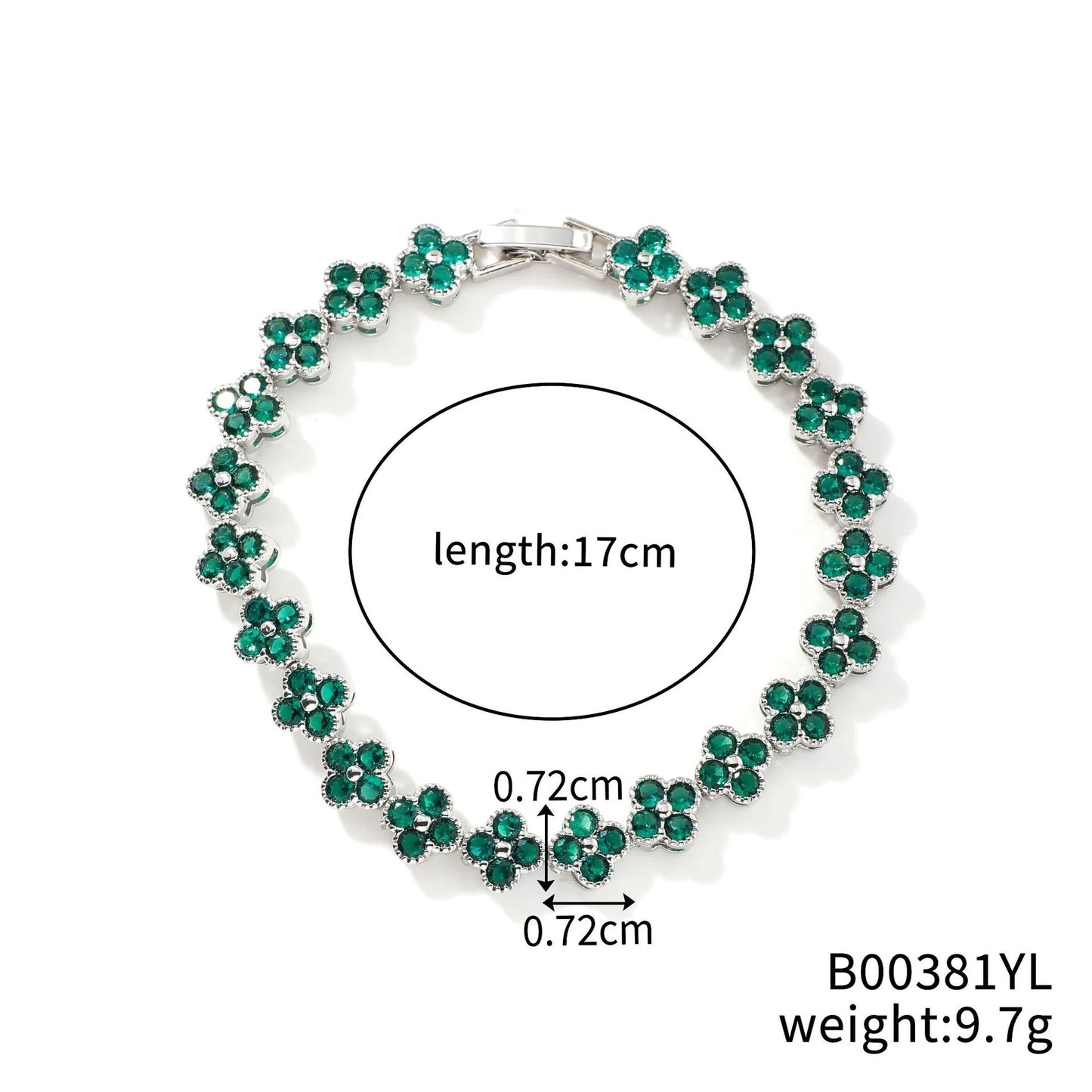 Classic Fashion Colored Crystal Flower Lucky Bracelet Women Personalized New Stainless Steel Bracelet Party Jewelry Accessories