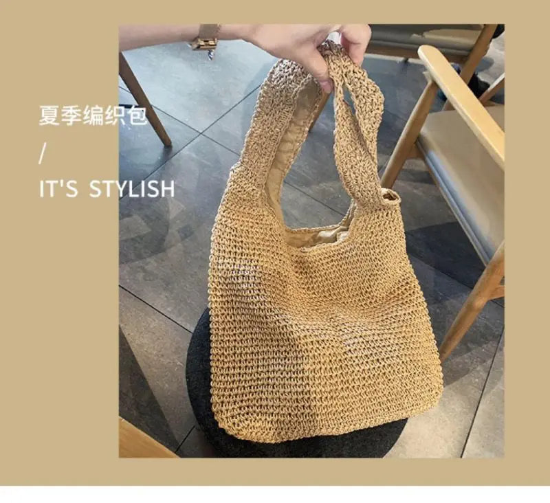 Sac Tote Paille Français Vacances