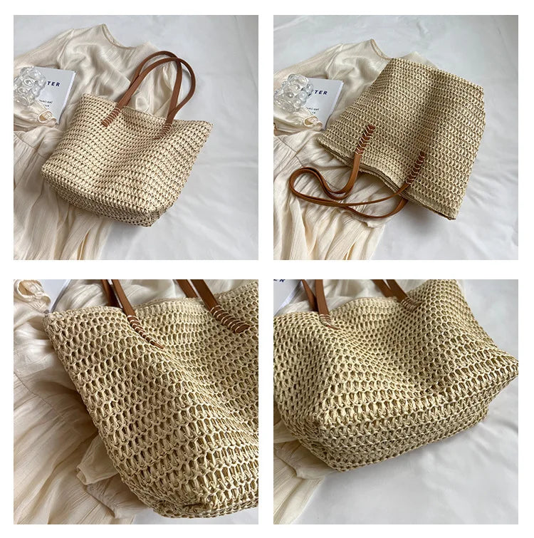 Sac de Plage Paille Bohème Été