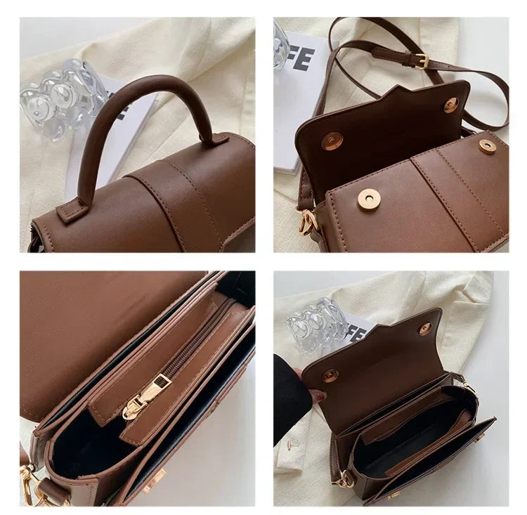 Sac Carré Cuir PU Mini Élégant