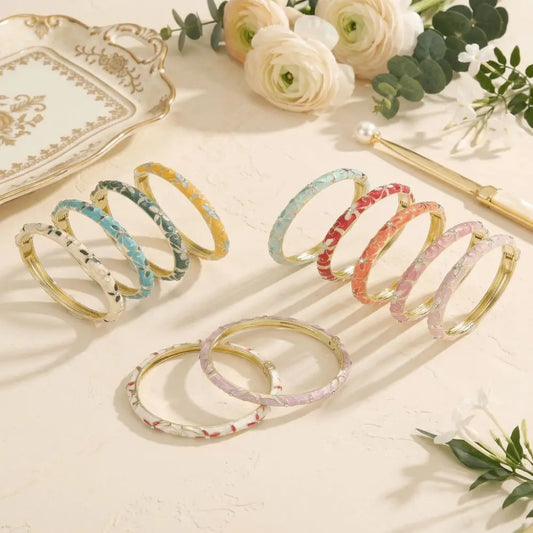 Bracelet jonc émail ajouré vintage femme - Maison Masy
