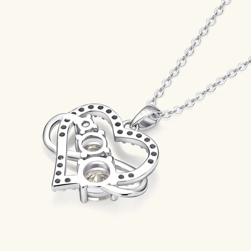 Collier Pendentif Cœur Moissanite Argent 925