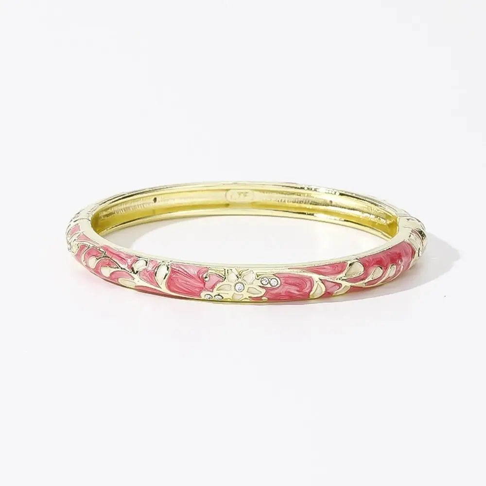 Bracelet Jonc Émail Cloisonné Artisanal - Fleurs Ethniques | 11 Styles