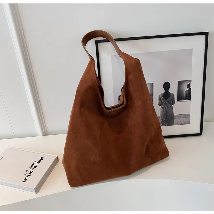 Sac Bandoulière Daim Grande Capacité