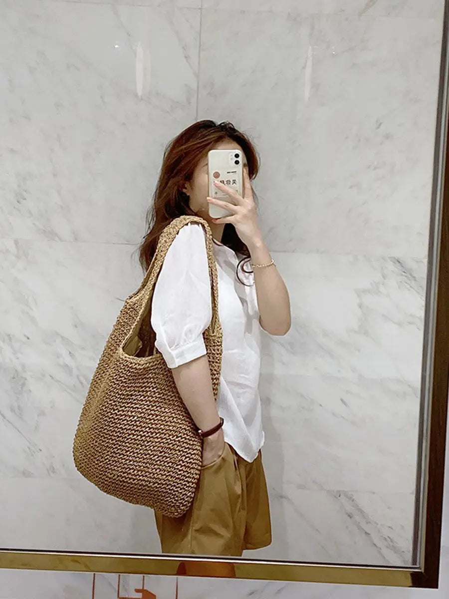 Sac Tote Paille Français Vacances