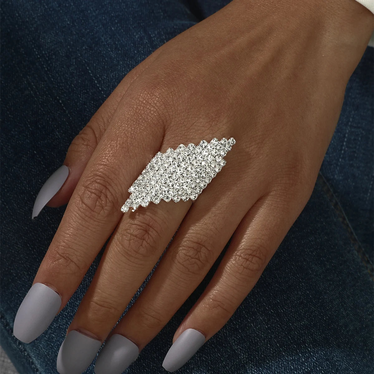 Sliver Crystal Rings for women Big Butterfly Women Wedding Band Cubic Zirconia Statement Rings for women Jewelry Gifts