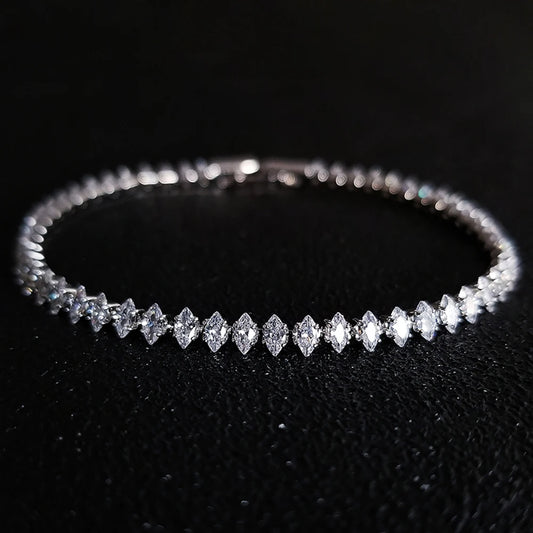 Bracelet tennis zircon luxe argenté femme - Maison Masy