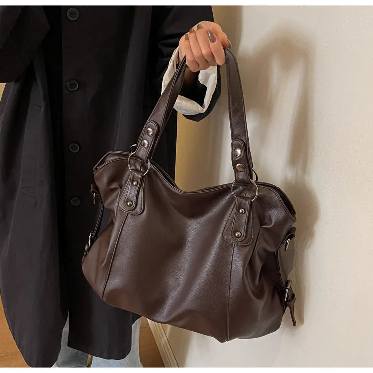 Sac Bandoulière Bicolore Grande Capacité