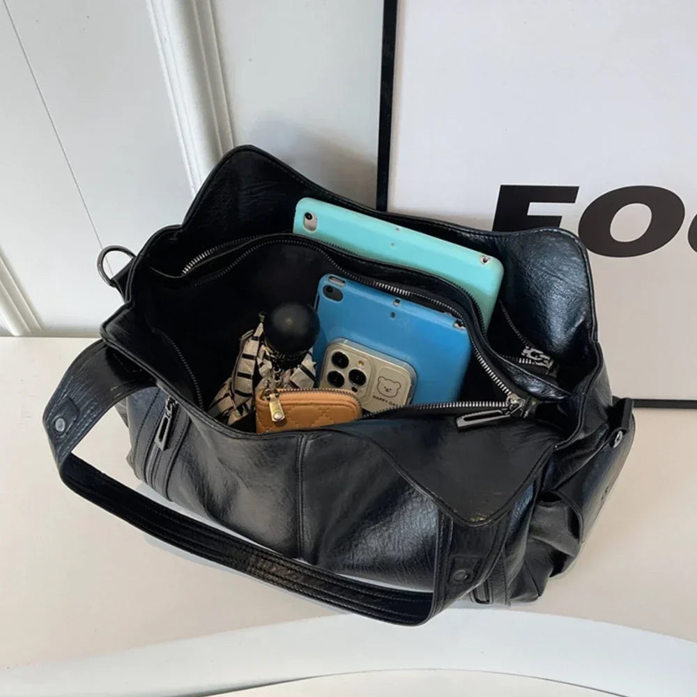 Sac Bandoulière Bicolore Grande Capacité