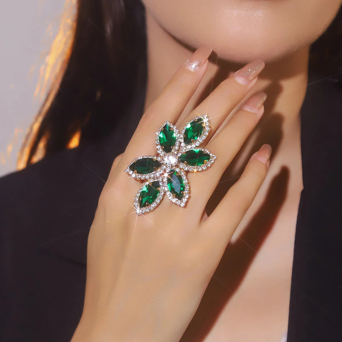 Sliver Crystal Rings for women Big Butterfly Women Wedding Band Cubic Zirconia Statement Rings for women Jewelry Gifts