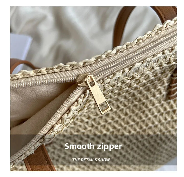Sac de Plage Paille Bohème Été