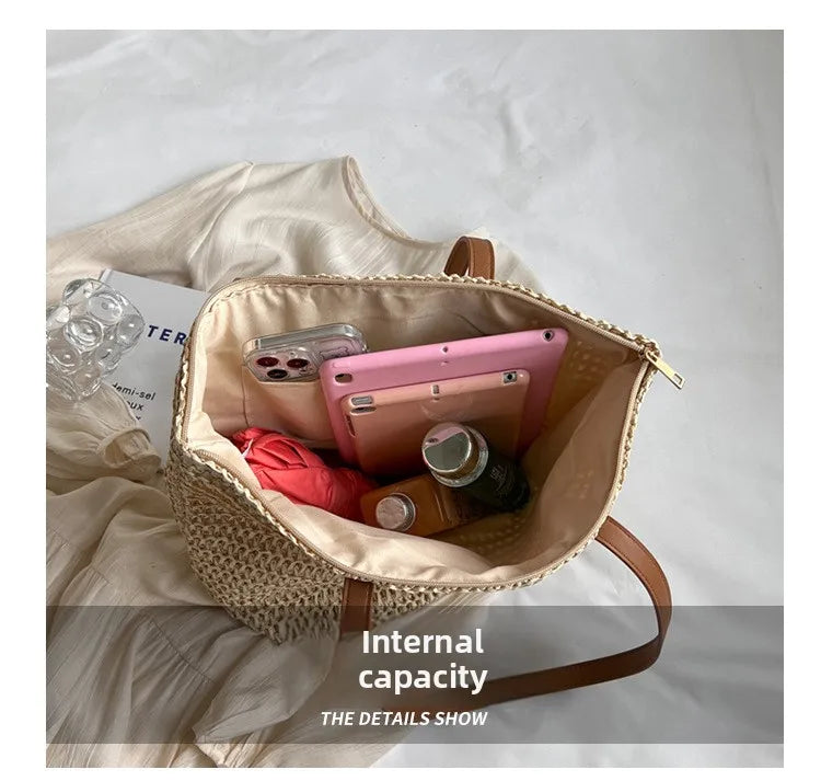 Sac de Plage Paille Bohème Été