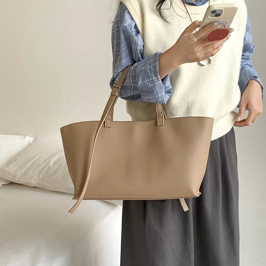 Tote Bag Cuir PU Souple Grande Taille