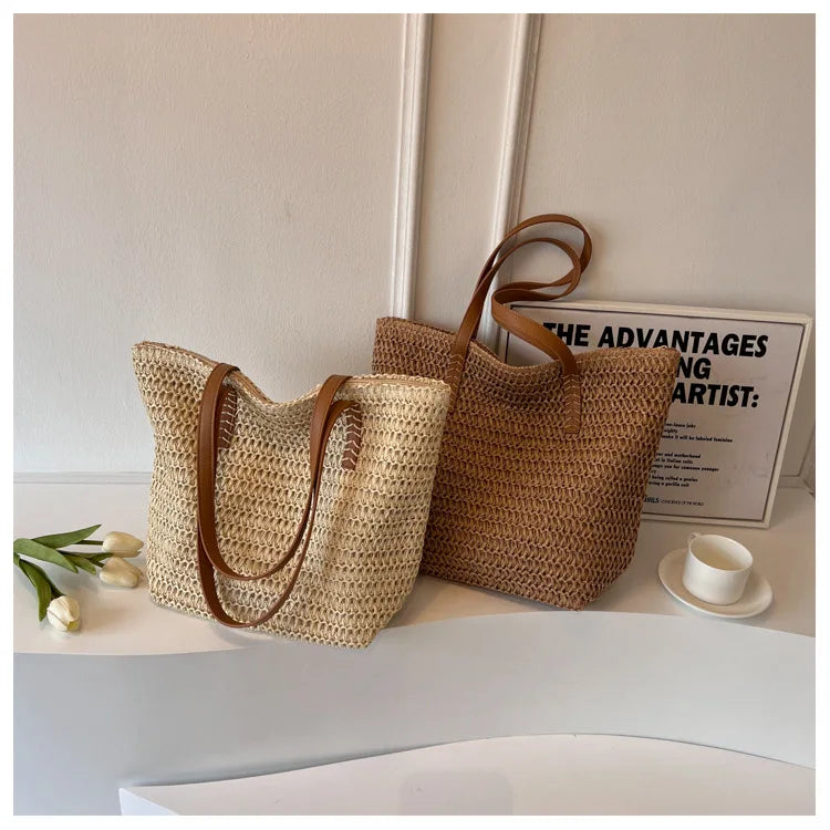 Sac de Plage Paille Bohème Été