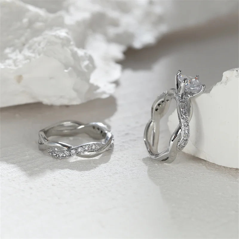 Set Bagues Mariage Zircon