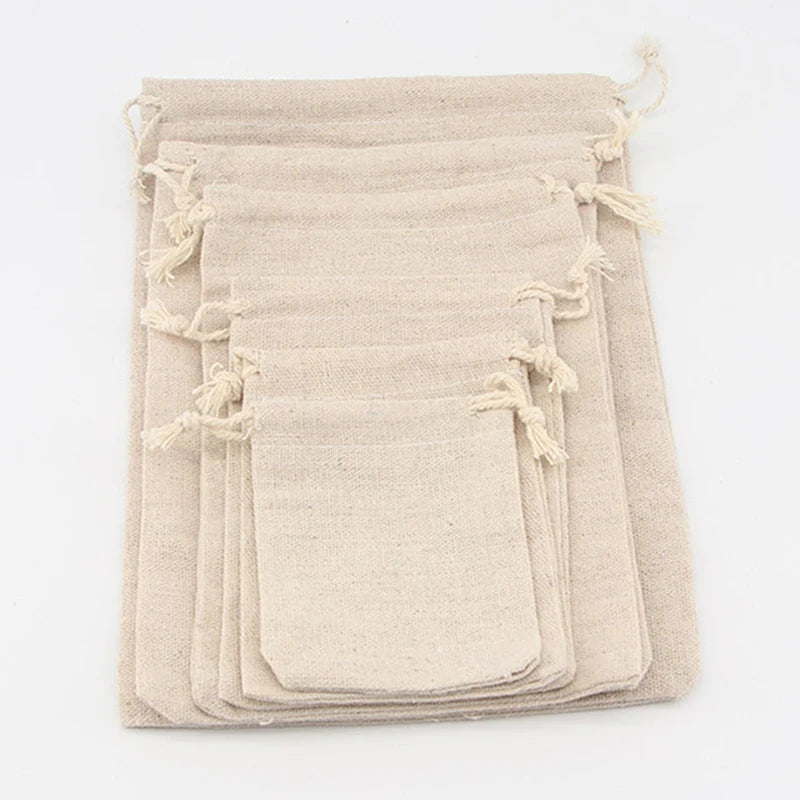 Pochettes lin organza lot cadeau mariage - Maison Masy