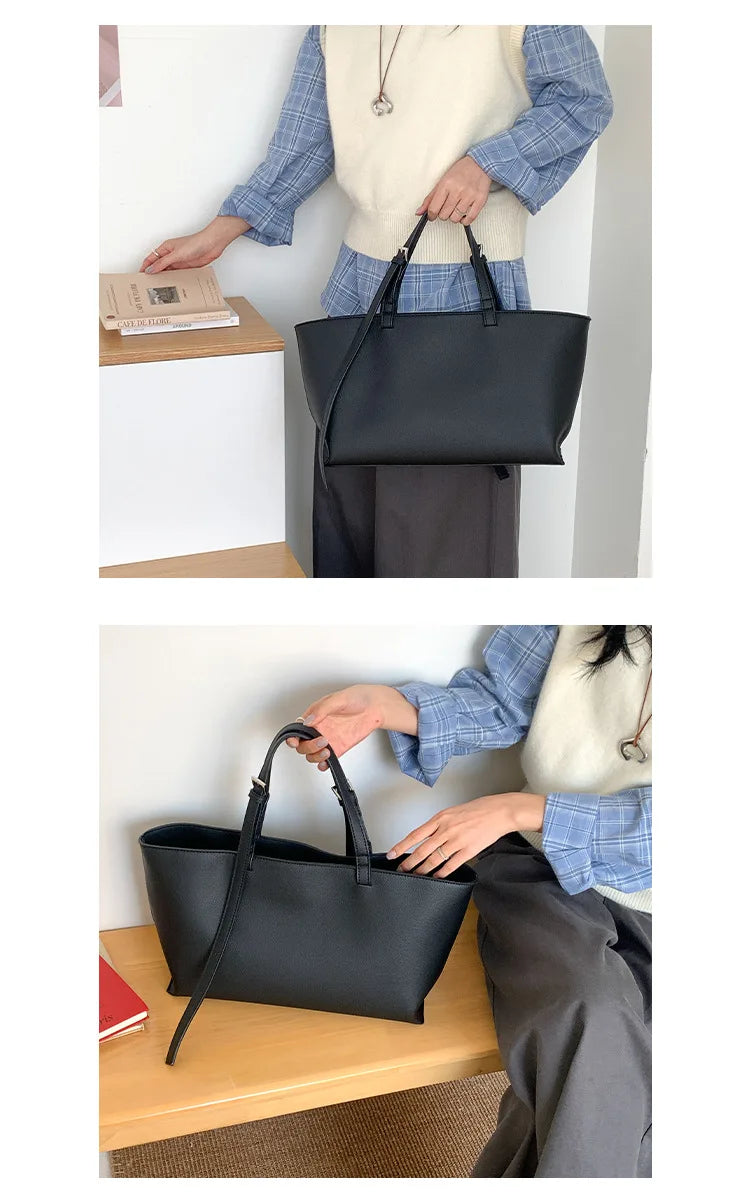 Tote Bag Cuir PU Souple Grande Taille