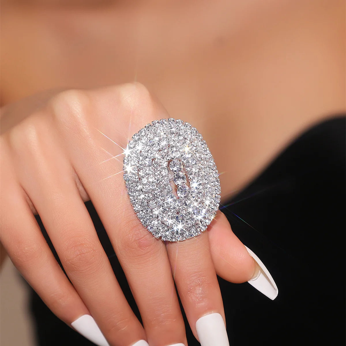 Sliver Crystal Rings for women Big Butterfly Women Wedding Band Cubic Zirconia Statement Rings for women Jewelry Gifts
