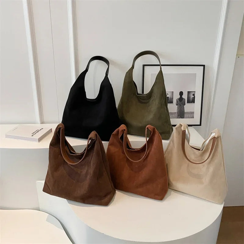 Sac bandoulière daim grande capacité femme - Maison Masy