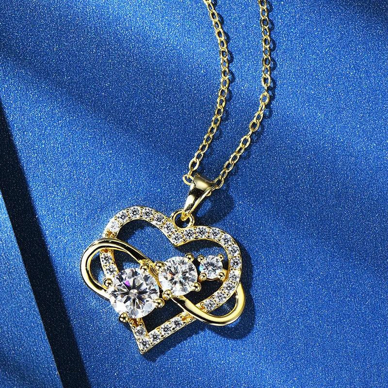 Collier Pendentif Cœur Moissanite Argent 925