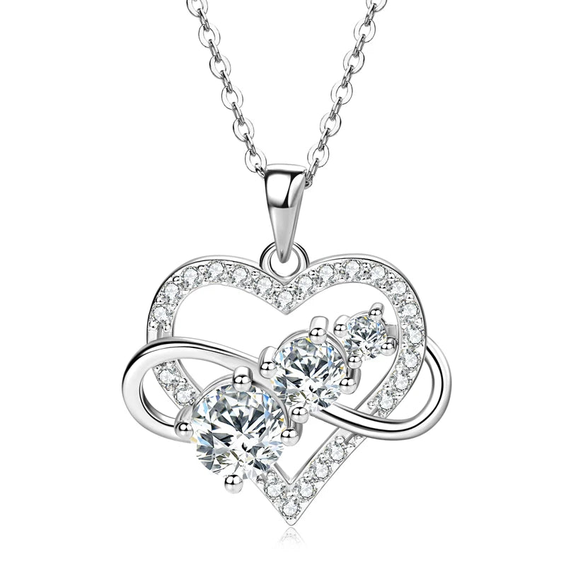Collier Pendentif Cœur Moissanite Argent 925