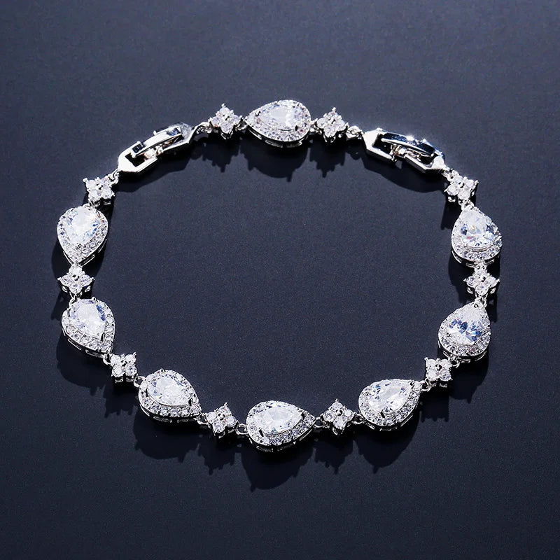 Bracelet zircon goutte d'eau doré femme - Maison Masy