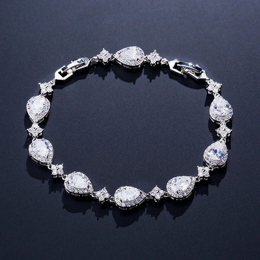 Bracelet zircon goutte d'eau doré femme - Maison Masy