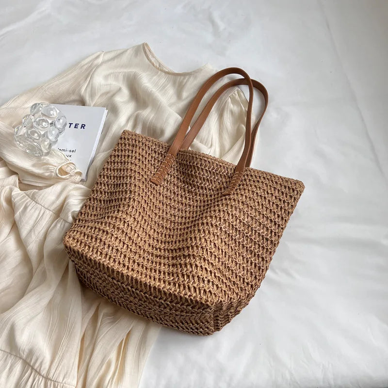 Sac de Plage Paille Bohème Été