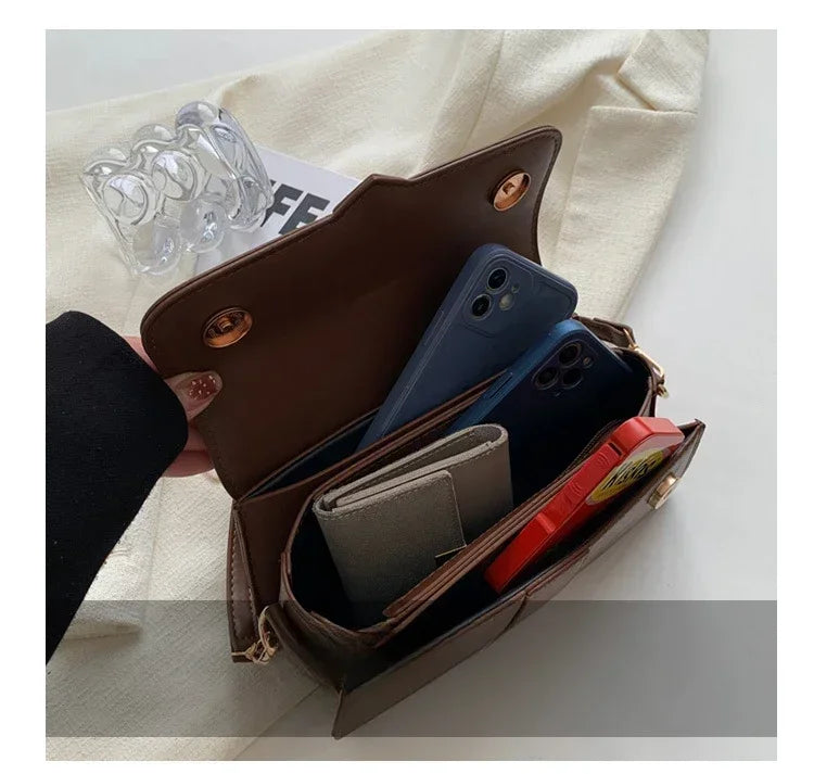 Sac Carré Cuir PU Mini Élégant