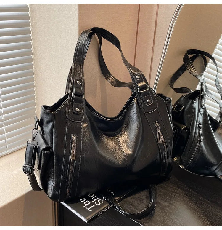 Sac Bandoulière Bicolore Grande Capacité