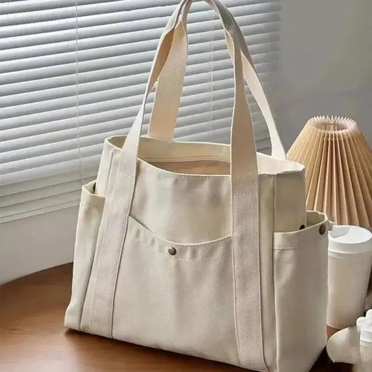 Sac cabas toile grande capacité noir quotidien - Maison Masy