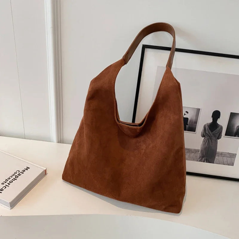 Sac Bandoulière Daim Grande Capacité