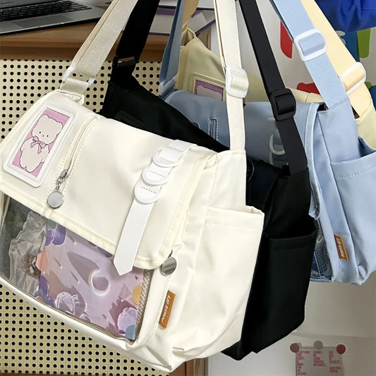 Sac transparent Harajuku Y2K badges streetwear - Maison Masy