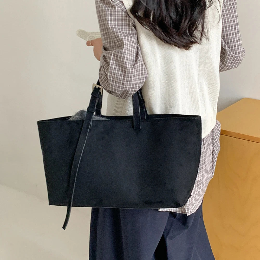 Tote Bag Cuir PU Souple Grande Taille