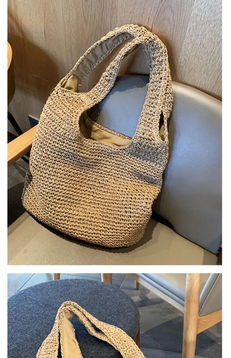 Sac Tote Paille Français Vacances