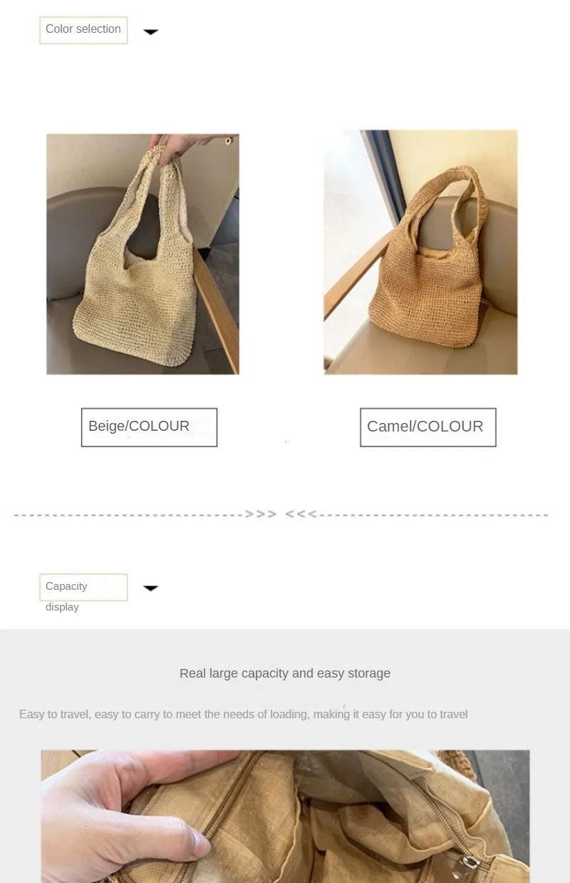 Sac Tote Paille Français Vacances