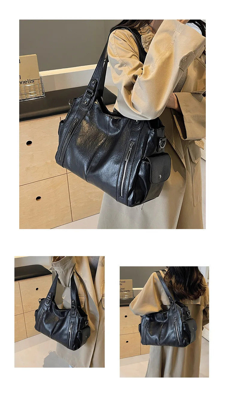 Sac Bandoulière Bicolore Grande Capacité