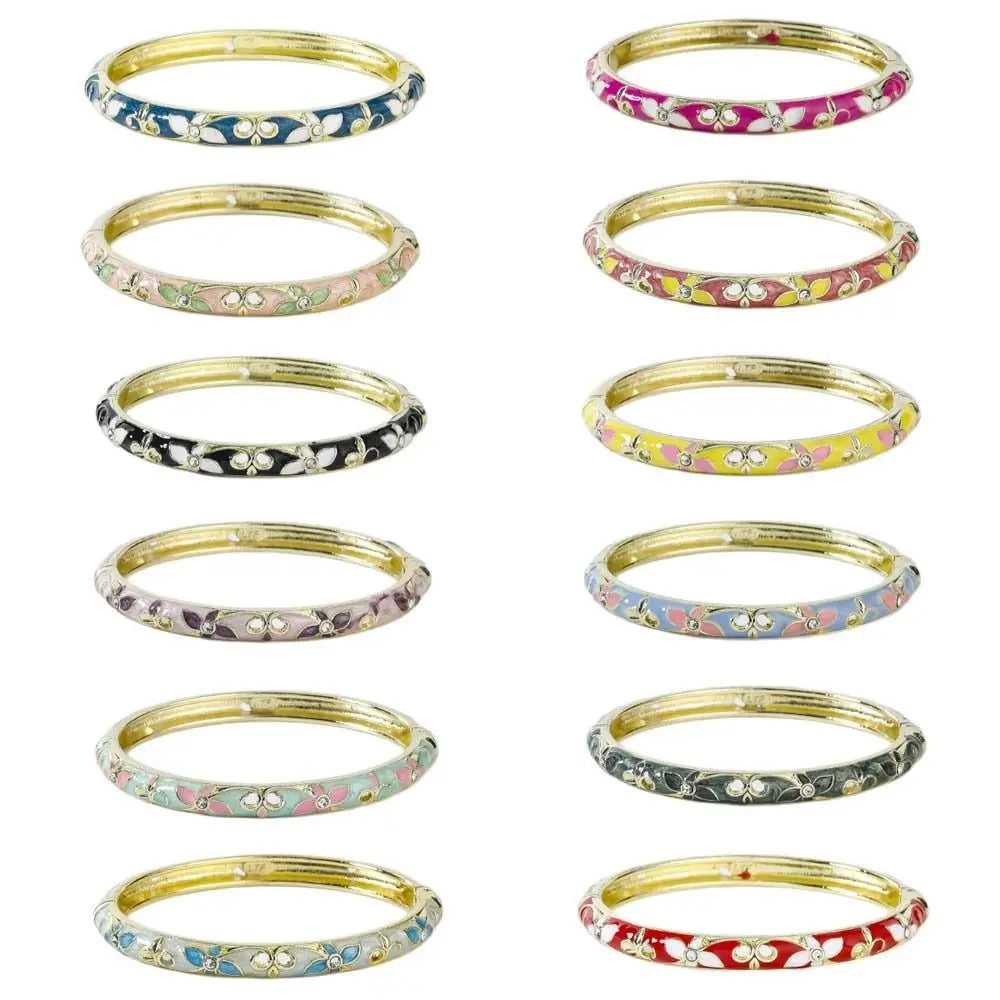 Enamel Vintage Cloisonne Bangle Floral Chinese Chinese Flower Bangle Vintage Ethnic Women's Hand Bracelet Gifts for Women Girl