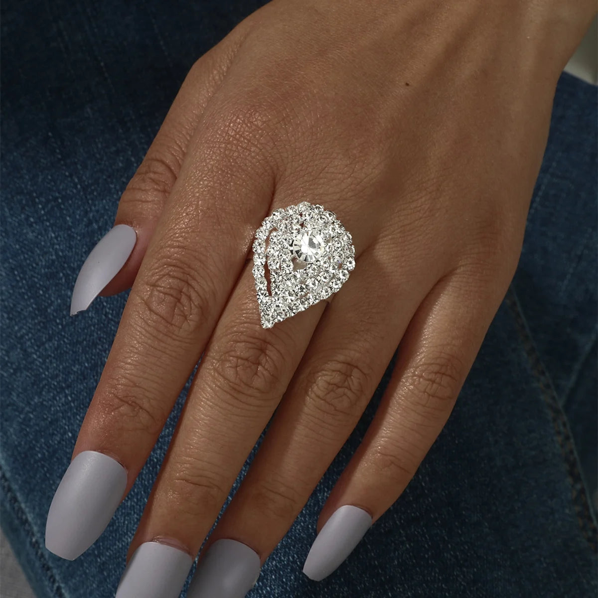 Sliver Crystal Rings for women Big Butterfly Women Wedding Band Cubic Zirconia Statement Rings for women Jewelry Gifts