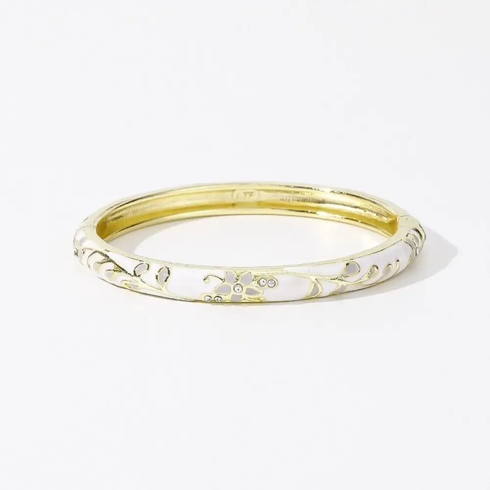 Bracelet Jonc Émail Cloisonné Artisanal - Fleurs Ethniques | 11 Styles