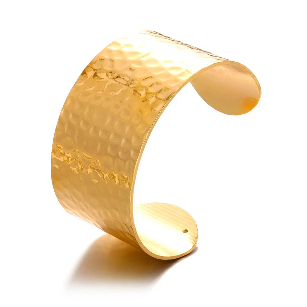 Bracelet Jonc Fleur Acier Doré