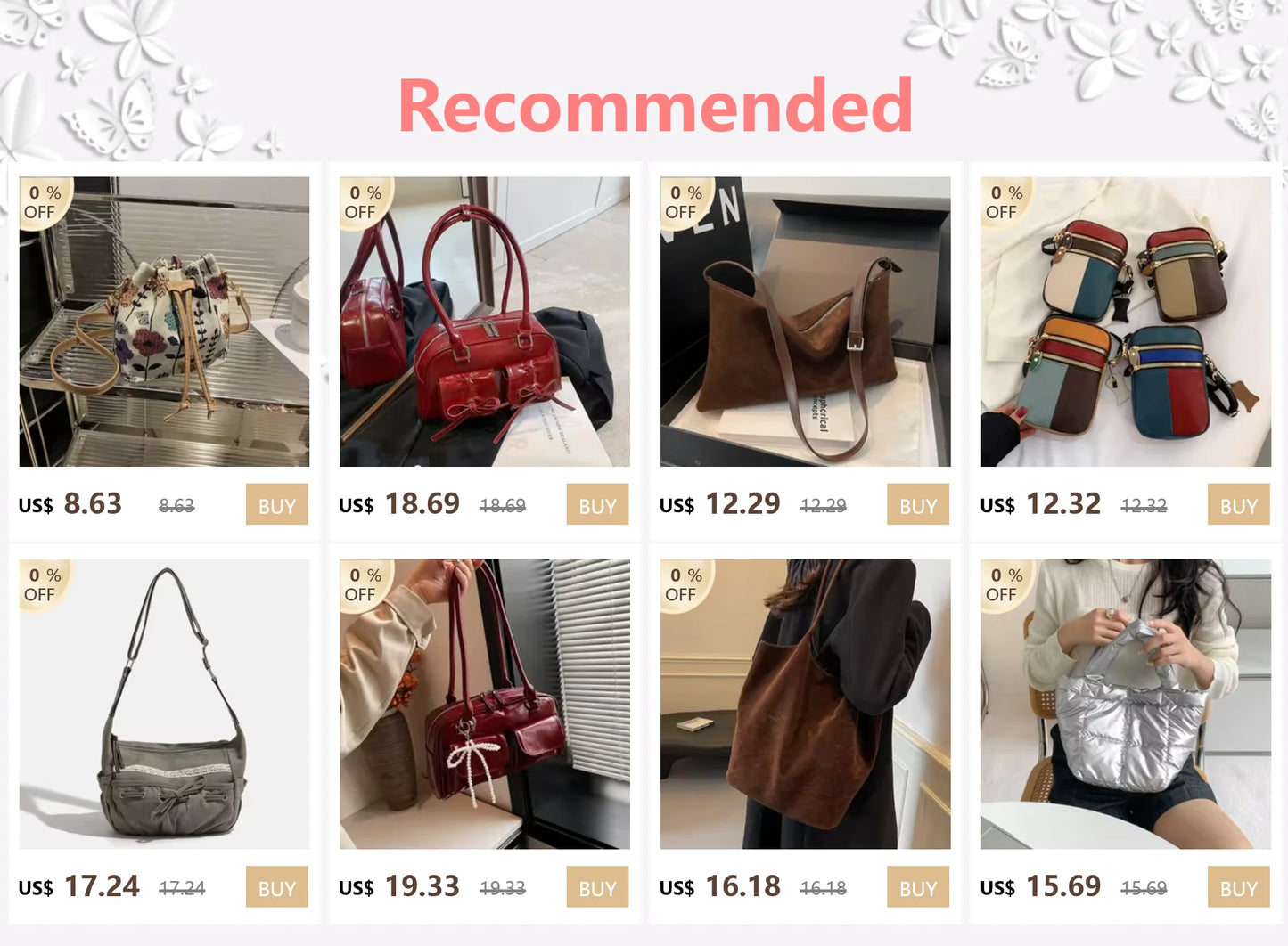 Sac Sous-Bras Cuir PU Mini